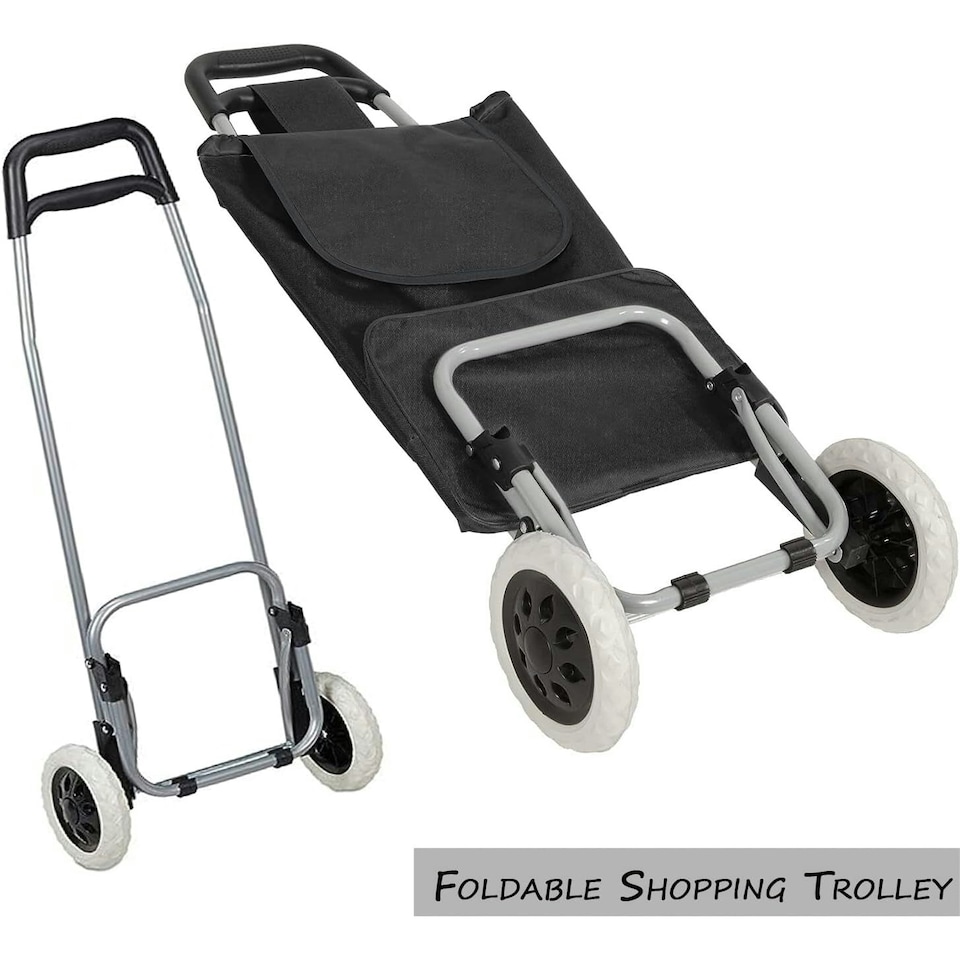 image 1 of 59L Lightweight Shopping Grocery Trolley Travel Folding Luggage Bag 2 Wheels