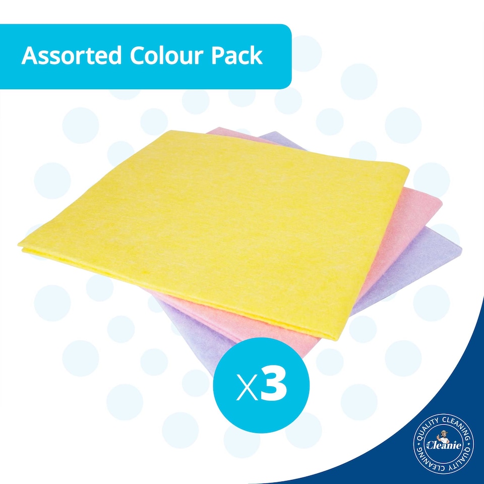 image 1 of Mr Cleanie All-Purpose Absorbent Household Cleaning Cloth Washing Up Dusting 3-Pack