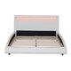 image 5 of Neptune LED Lights Headboard Gaming Style White Faux Leather Bed Frame (Double)