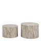 image 2 of Dice Round Coffee Table Set in Grey Marble