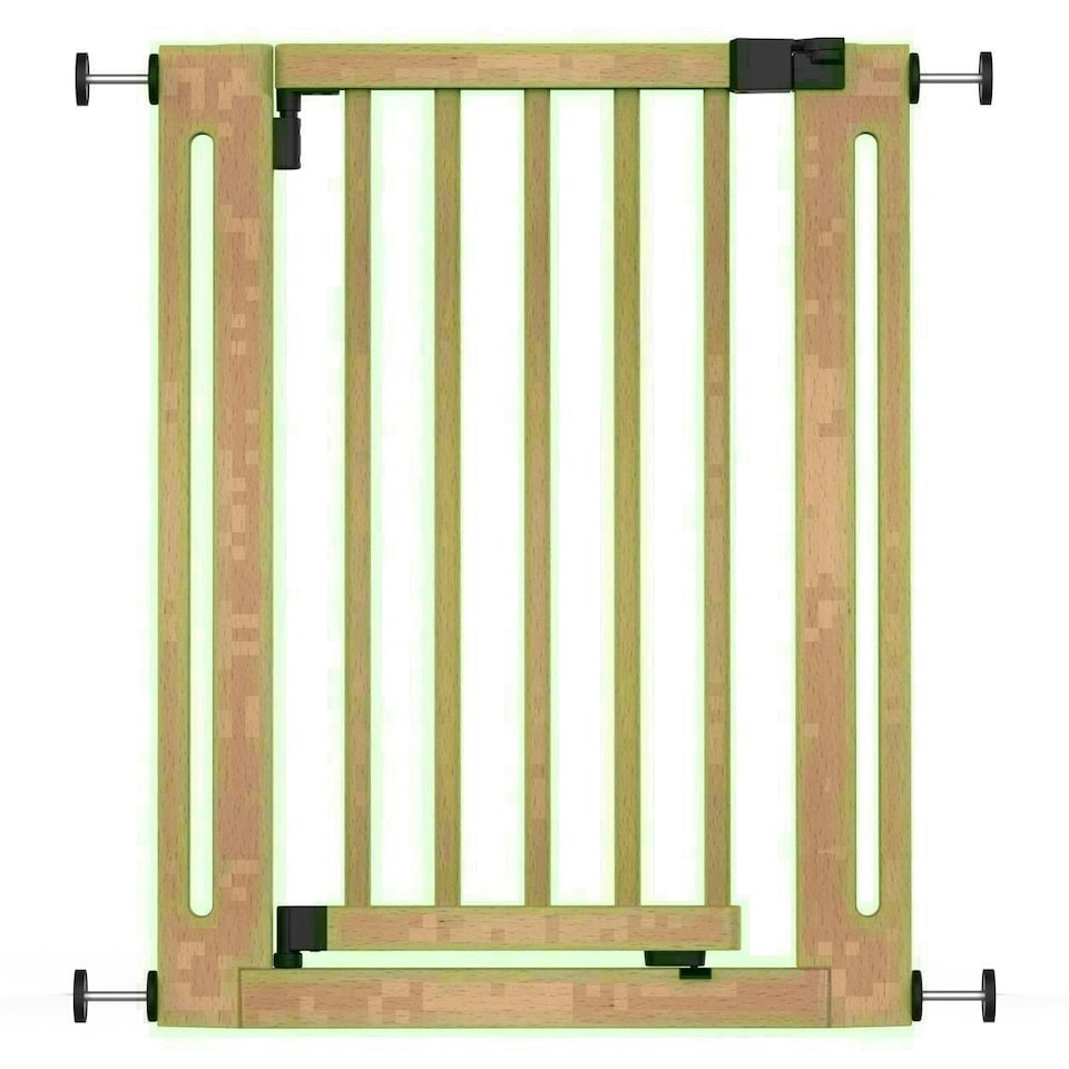 image 1 of Safetots Wooden Elegance Gate, Natural, 63cm - 71cm, Pressure Fit Safety Gate, Baby Gate for Stairs and Doors, Easy Installation