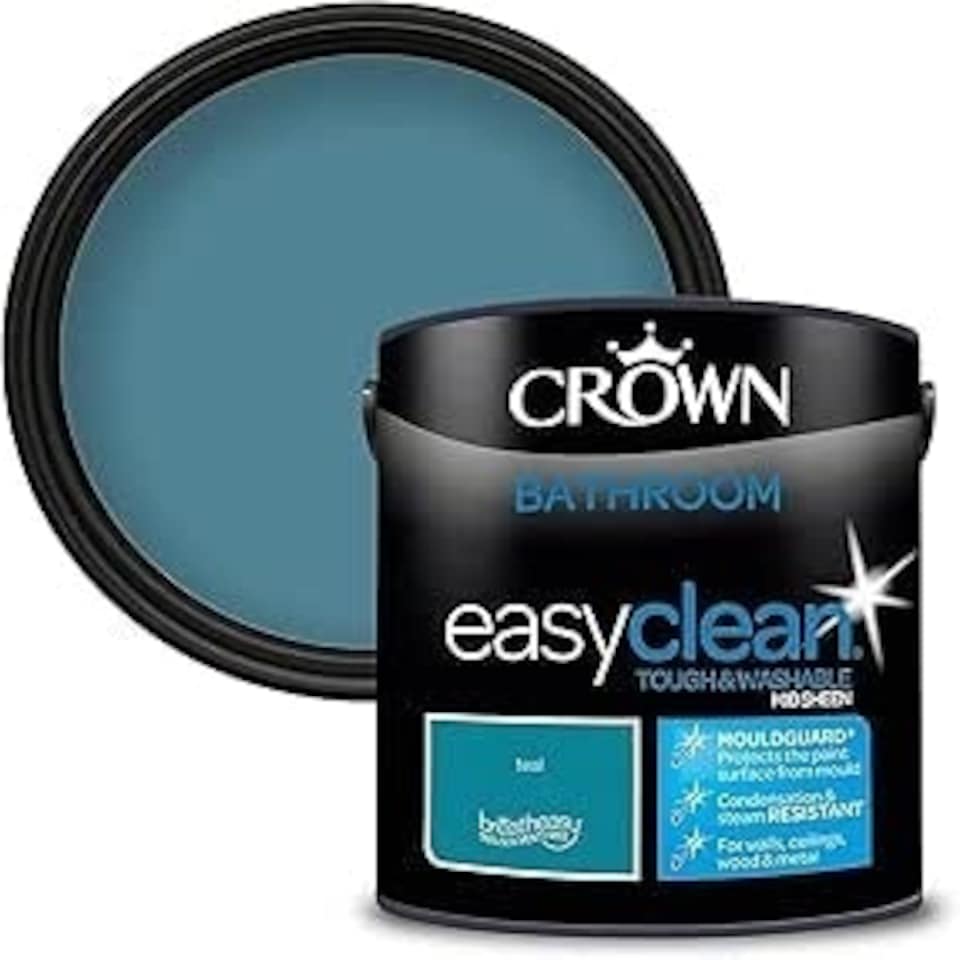 image 1 of Crown Easyclean Bathroom Mid Sheen 2.5L Teal