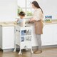 image 10 of HOMCOM Kids Step Stool Toddler Kitchen Stool with Blackboard Lockable Handrail 