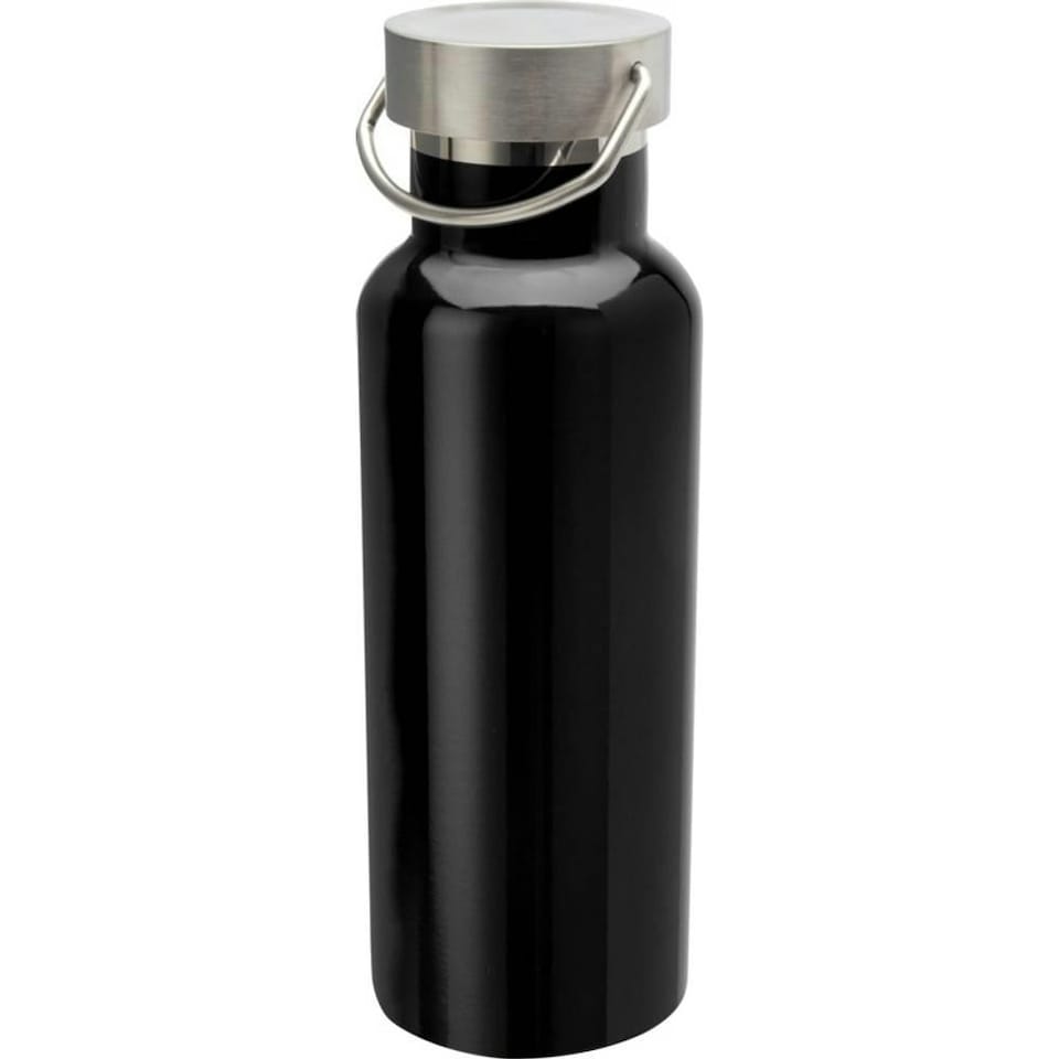 image 1 of Thor Recycled Stainless Steel 500ml Water Bottle - Solid Black - One Size