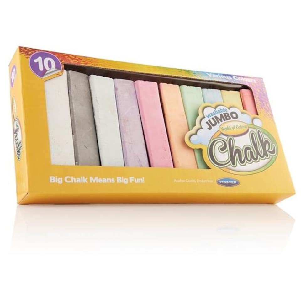 image 1 of Box of 10 Jumbo Coloured Chalk by World of Colour