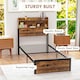 image 6 of HOMCOM 3.1FT Single Bed Frame with Storage Headboard and Under Bed Storage