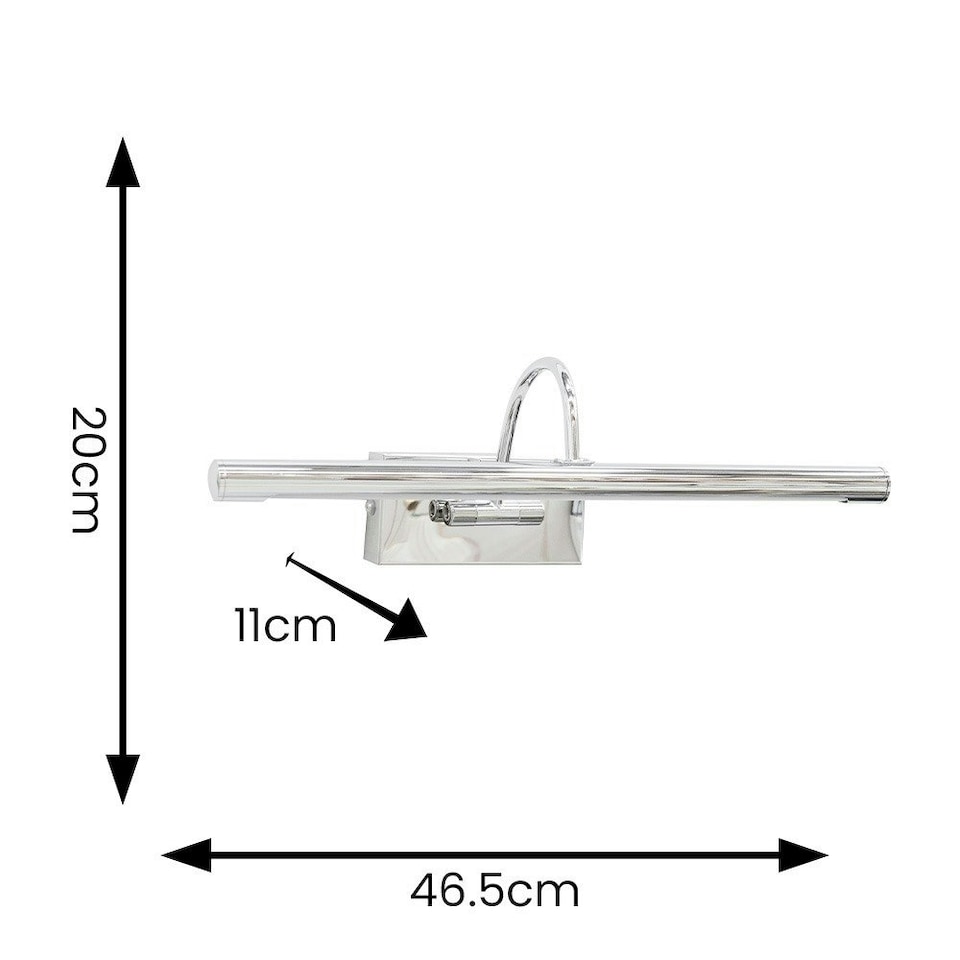 image 1 of ValueLights Alana Chrome IP44 Integrated LED Picture Wall Light | Chrome