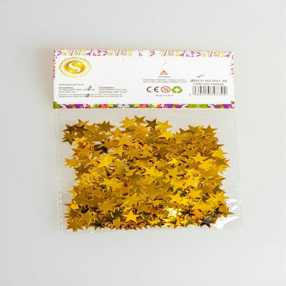 image 1 of 4 Packs of Gold Star Confetti (14g)