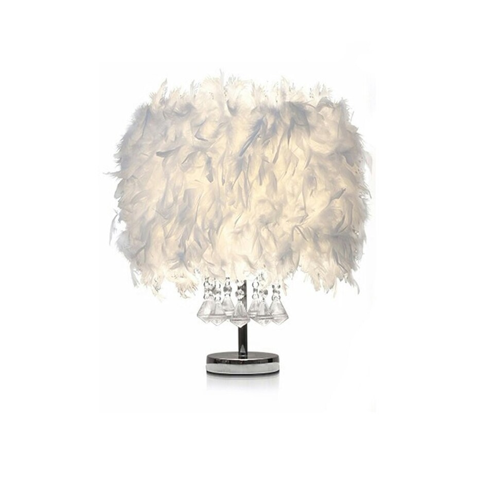 image 1 of Living and Home Modern Feather Design Bedside Table Lamp