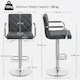 image 3 of Yaheetech Set of 2 Faux Leather Bar Stools | Grey | Dark Grey