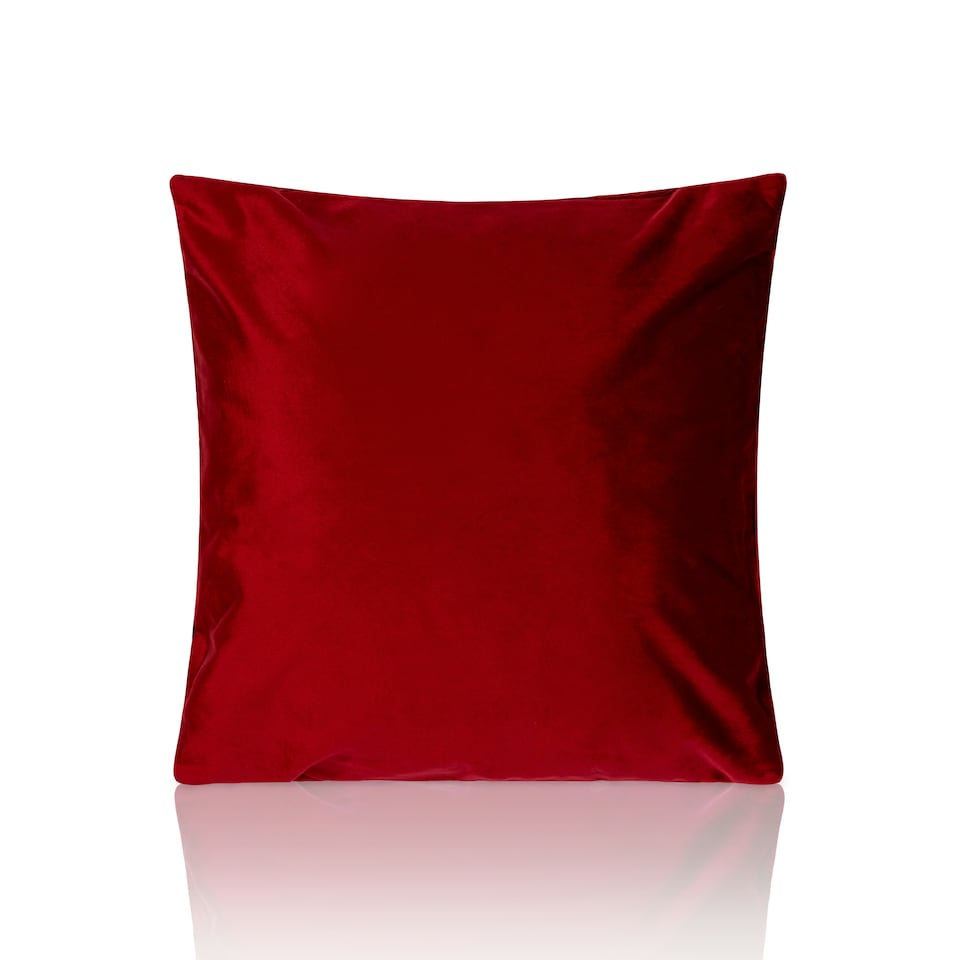 image 1 of Plain Velvet 45cm x 45cm Red Cushion Set of 4 Red | 45cm x 45cm x 10cm