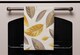 image 2 of Botanical gold and purple leaf Designer Kitchen Towel | Multi