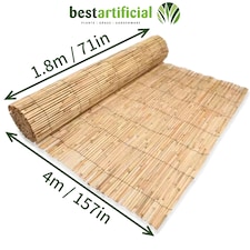 4m x 1.8m Split Reed Fencing Screening Rolls for Garden Outdoor Privacy | Brown | Beige | 1