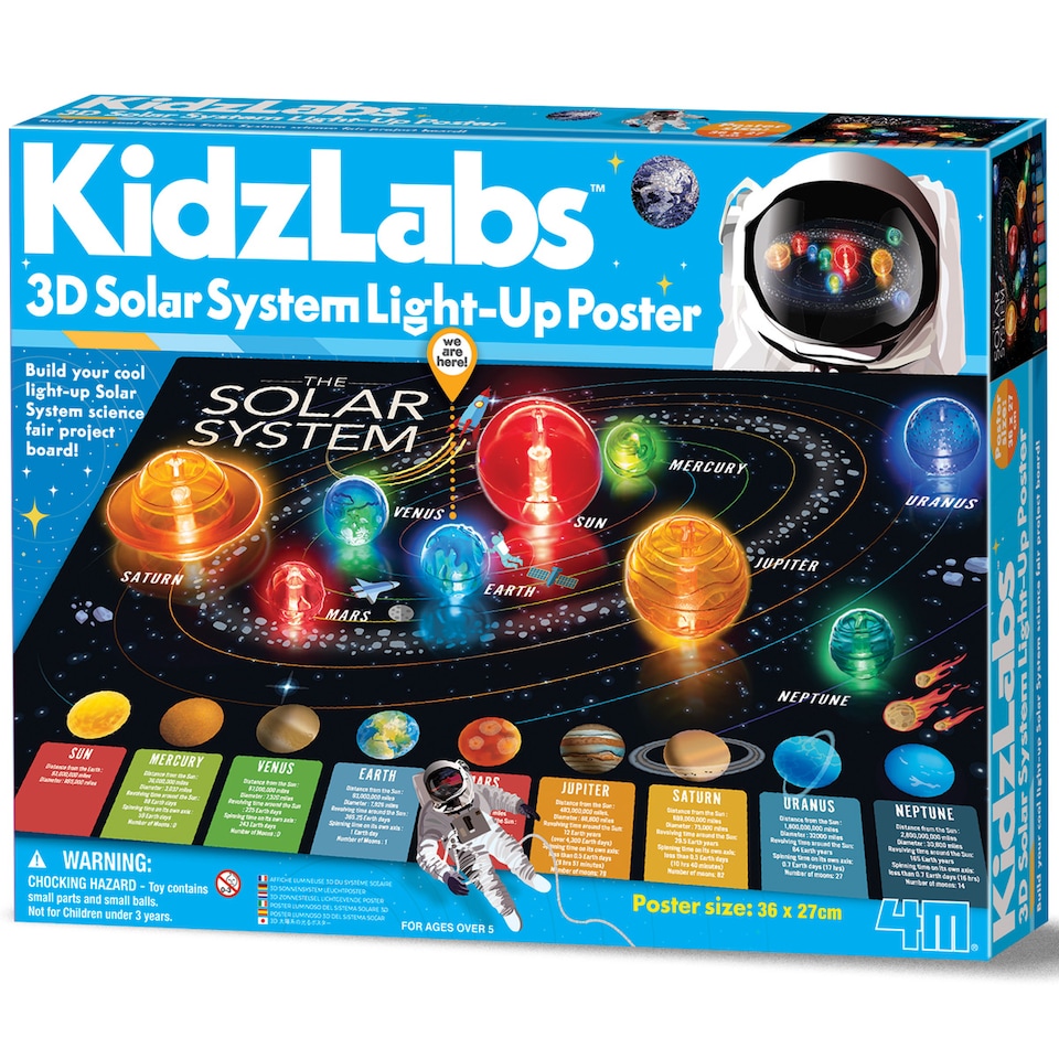image 1 of KidzLabs - 3D Solar System Light-Up Poster