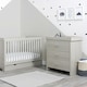 image 2 of Pembrey 2 Piece Furniture - Cot Bed, Changing Unit & Premium Sprung Mattress, Suitable from Birth to 4 Years (Ash Grey)