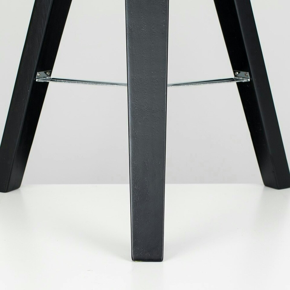 image 1 of ValueLights Modern Black Wood And Silver Chrome Tripod Table Lamp Base