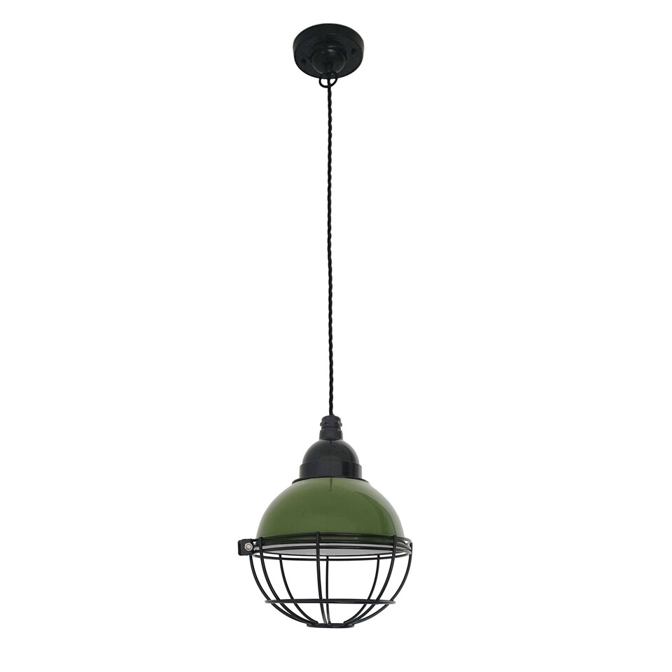 image 1 of Claire 1 Light Dome Ceiling Pendant Green, E27