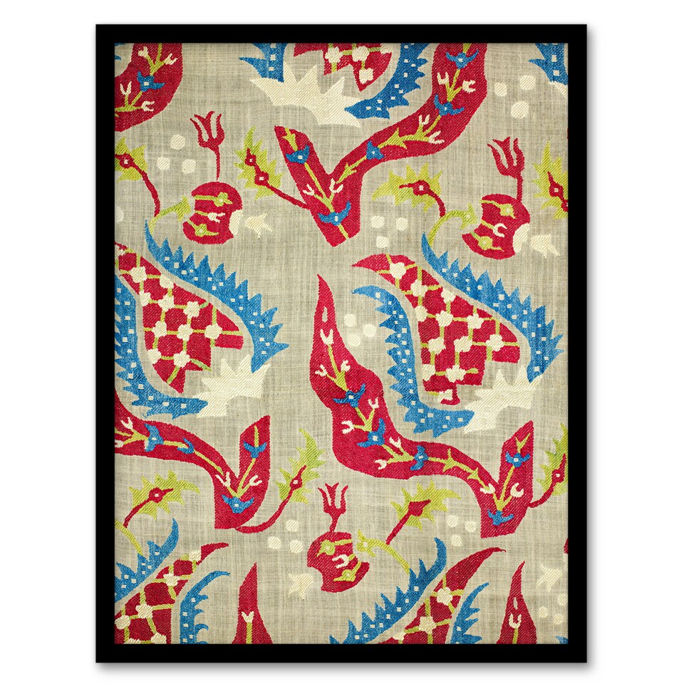image 1 of William Morris Framed Wall Art Print Turkish Bed Cover Floral Pattern Home Décor