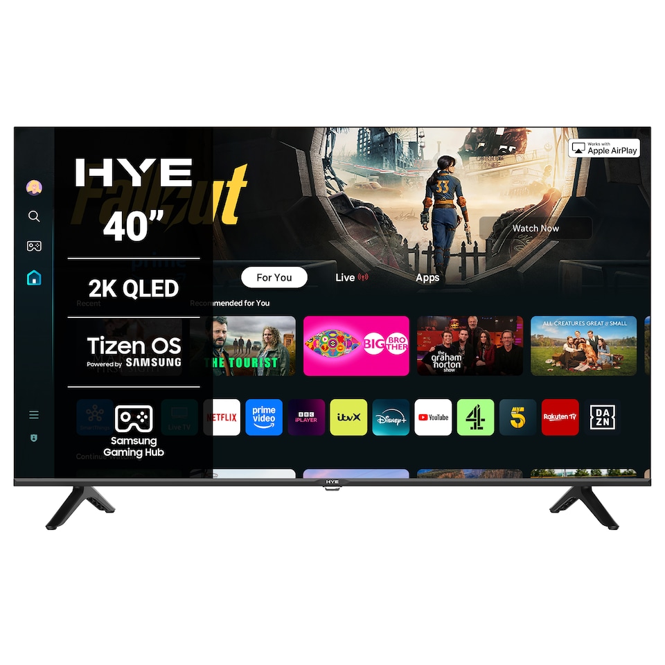 image 1 of HYE 40" Inch QLED 2K Tizen OS WiFi Frameless Smart TV - 40QLEDS1008