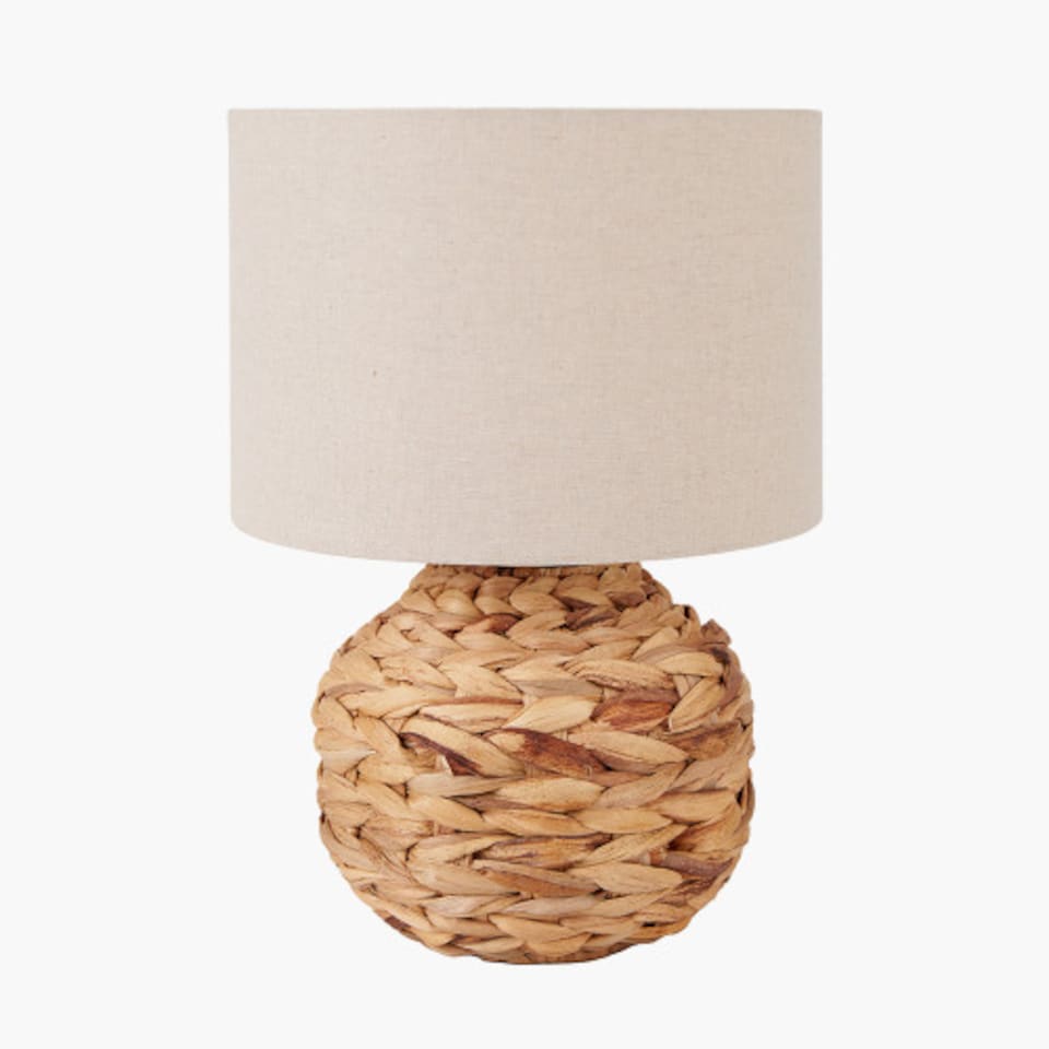 image 1 of Boho Natural Water Hyacinth Table Lamp