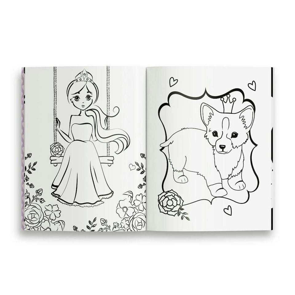 image 1 of 303 x 240mm Princess Colouring Book Pink | 8x10in
