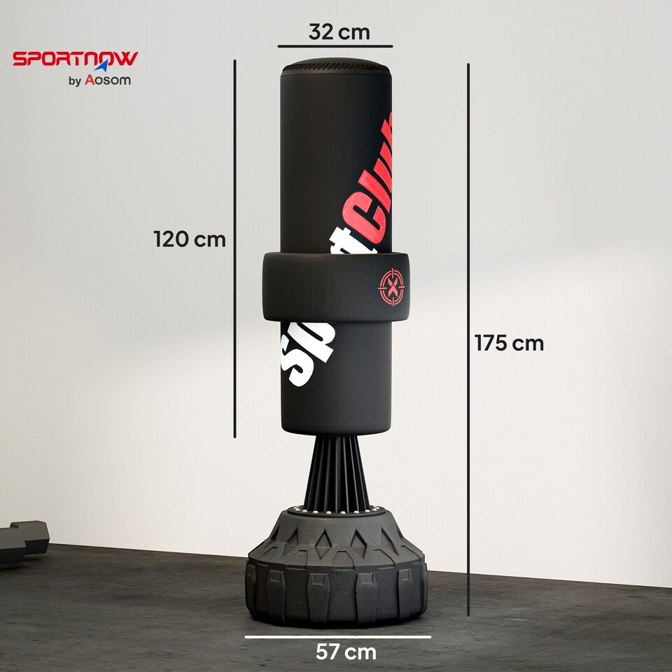 image 1 of SPORTNOW Freestanding Punching Bag, Heavy Boxing Bag with Stand for Teens Adults, Boxing Equipment with Height Adjustable Strike Pad, Hand Wrap, Suction Cup Base for Karate Taekwondo MMA Kickboxing
