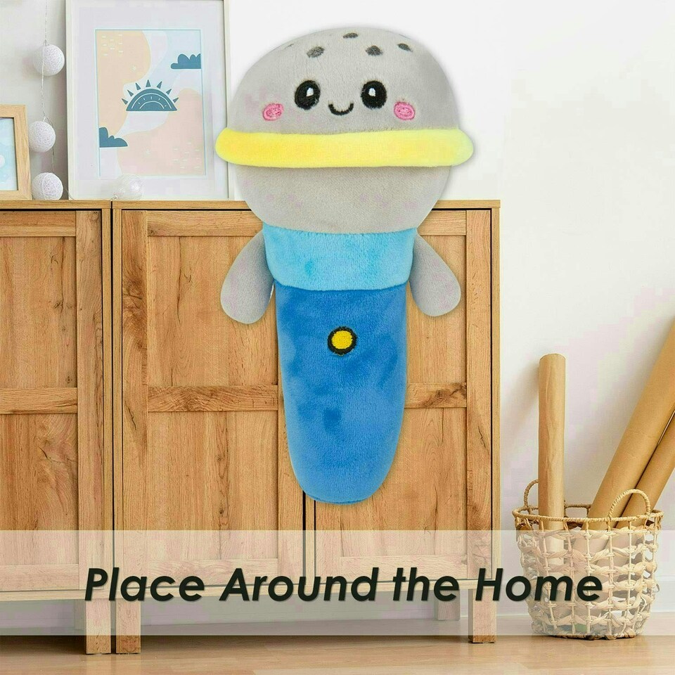 image 1 of Microphone Soft Toy Cute Plushie Huggable Cuddly Stuffed Toy 16cm Blue