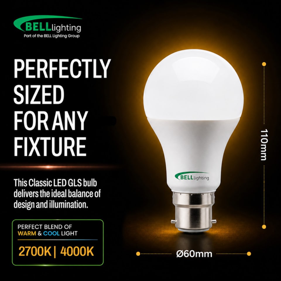 image 1 of BELL Lighting E27 Edison Screw 8.1W GLS Dimmable LED Light Bulbs Warm White 2700K