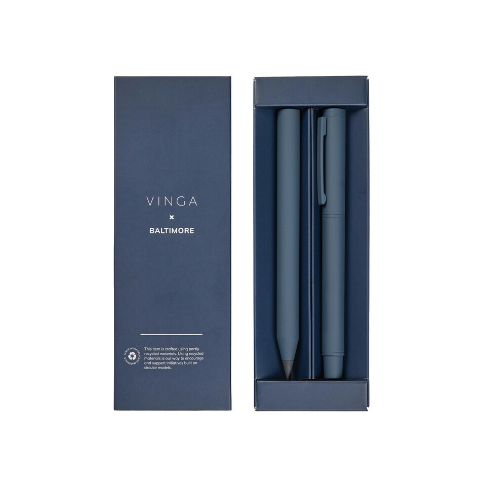 image 1 of Vinga Baltimore Pen Set (Pack of 2) - Navy - 14cm x 2.3cm x 1.5cm