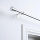 image 1 of OHS Curtain Pole Extendable 16mm Metal Finnials Trumpet End Rod 70-120cm | Silver