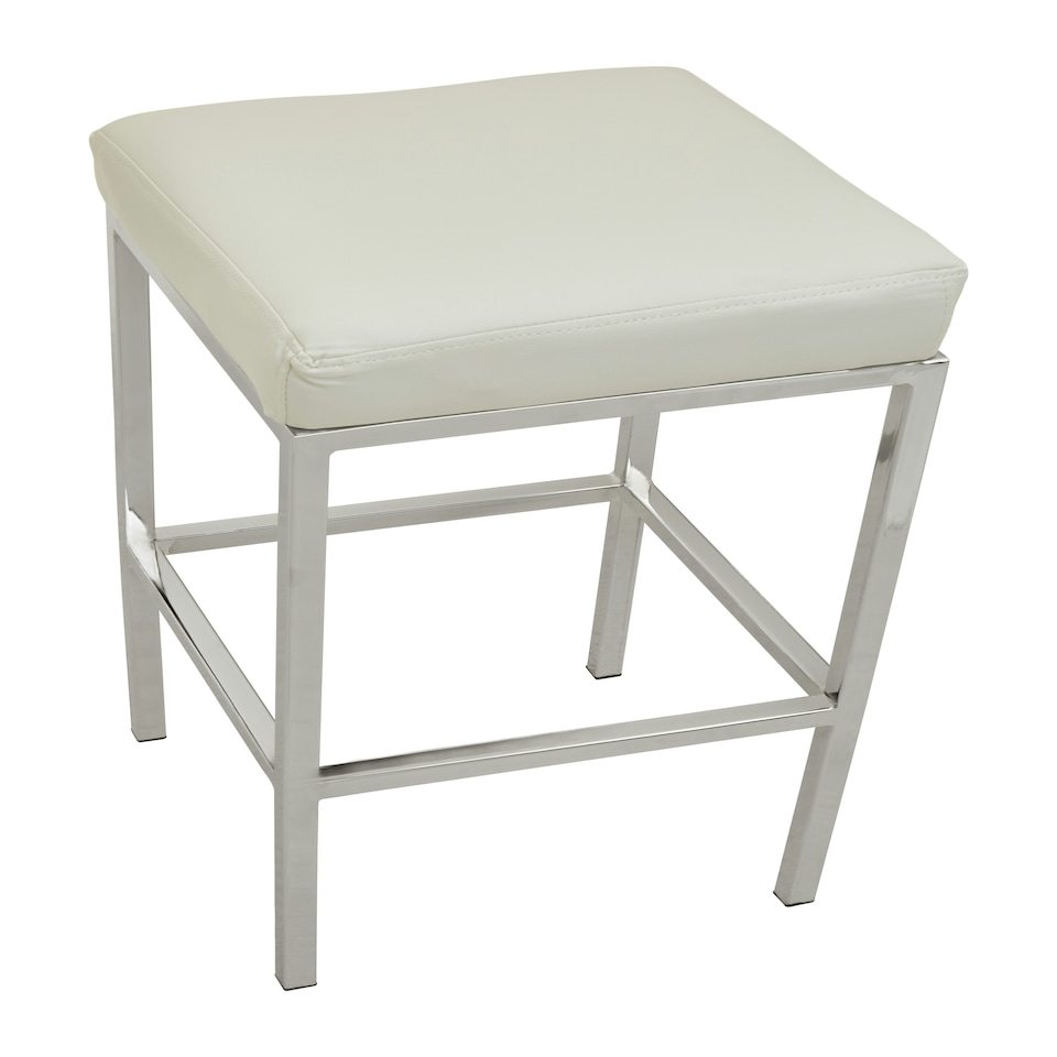 image 1 of Interiors by Premier Baina White Pu And Chrome Finish Bar Stool