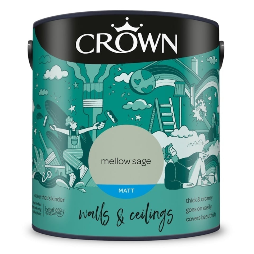 image 1 of Crown Walls & Ceilings Matt 2.5L Mellow Sage