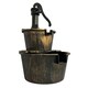image 8 of 2 Tier Cascading Barrel Garden Water Pump Fountain Feature