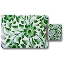 Painted Pottery Pattern Placemat & Coaster Set