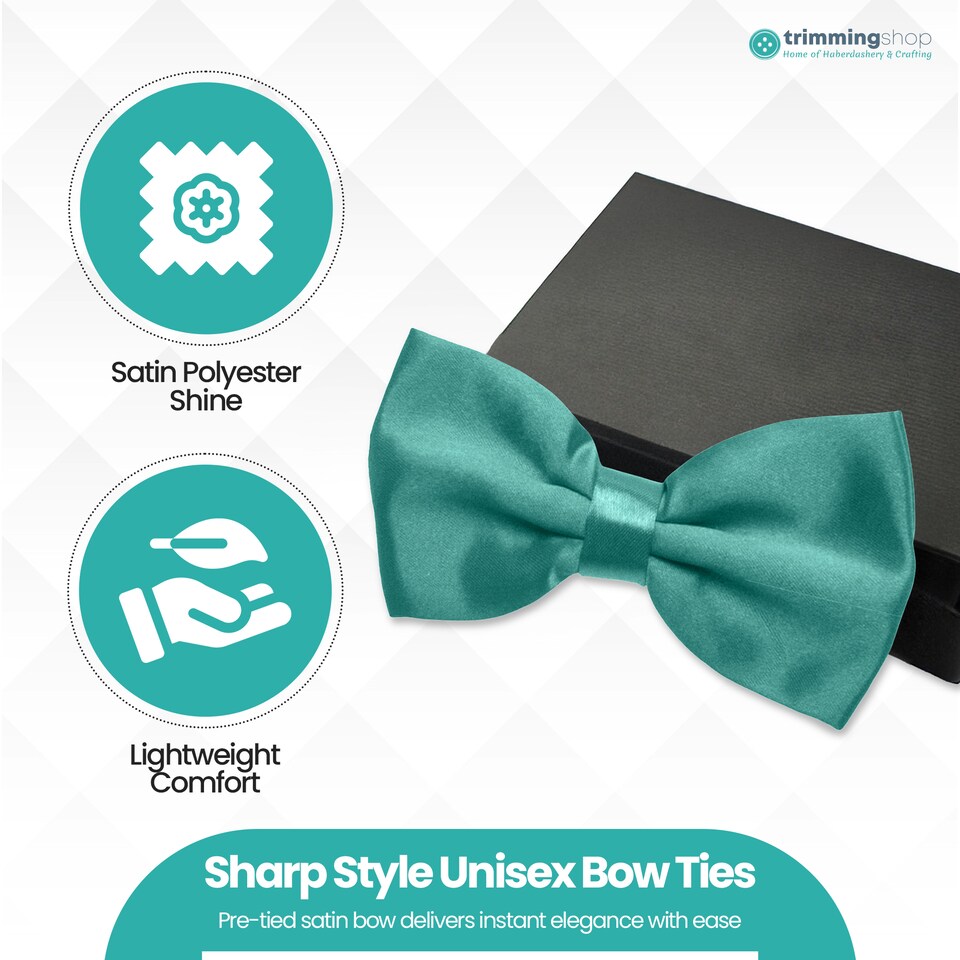 image 1 of Mens Bow Ties Colourful Plain Solid Satin Polyester Stylish Bow Ties