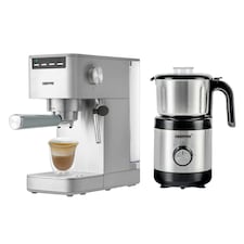 GEEPAS 1450W Espresso & Cappuccino Coffee Machine & 450W Coffee Grinder Combo Set