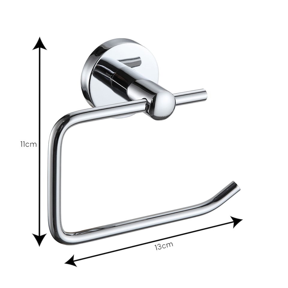 image 1 of Showerdrape Modernity Chrome Stainless Steel Wall Mounted Toilet Roll Holder | Silver | 1