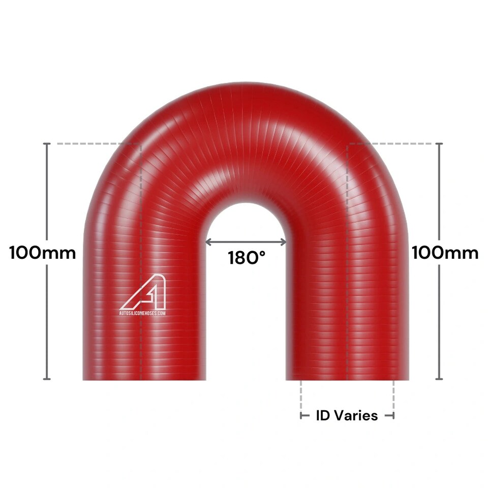 image 1 of Auto Silicone Hoses 8mm Red 180 Degree Silicone Elbow Hose Coupler Bend Pipe Connector Turbo Intercooler Radiator Coolant Air