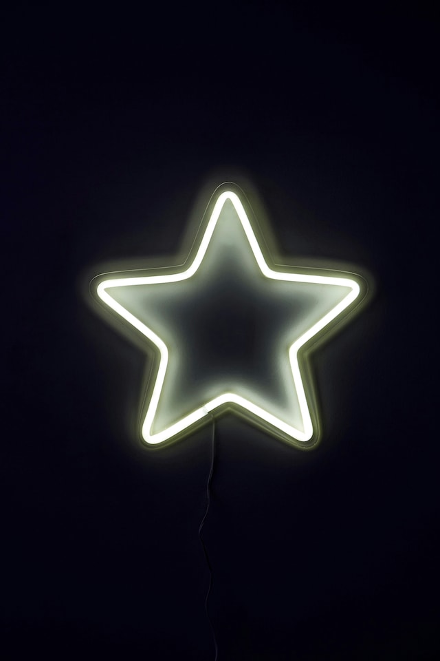 image 1 of Orsina Neon Star White Wall Light, Kids Bedroom and Nursery Star Light, White Neon Wall Mounted Acrylic Light