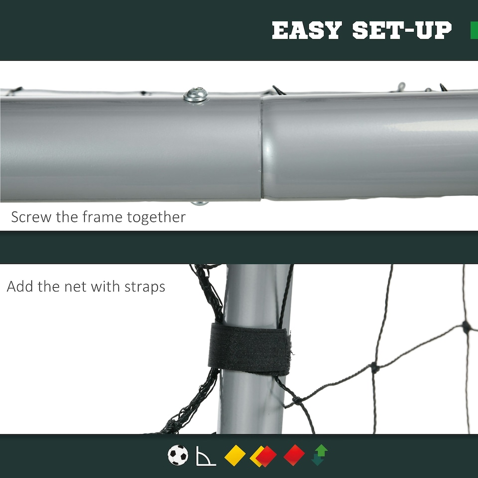 image 1 of SPORTNOW 6ft x 2ft Football Goal, Simple Set Up Football Training Net