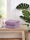 image 3 of Linear 6 Piece Cotton Towels Bale Set Soft and Absorbent | Pink | Bath towel