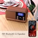 image 3 of Retro Bluetooth Speaker Rechargeable DAB/DAB+/FM Radio, Dual Alarm Clock, USB & Micro SD MP3 Playback, Large Remote Contro l – August MB450K