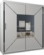 image 4 of Sliding Wardrobes 4U Modern Geometric Mirror Sliding Wardrobe – 120cm to 203cm, Stylish Bedroom Storage in White, Black & Grey | Black | Black150cm | 150cm