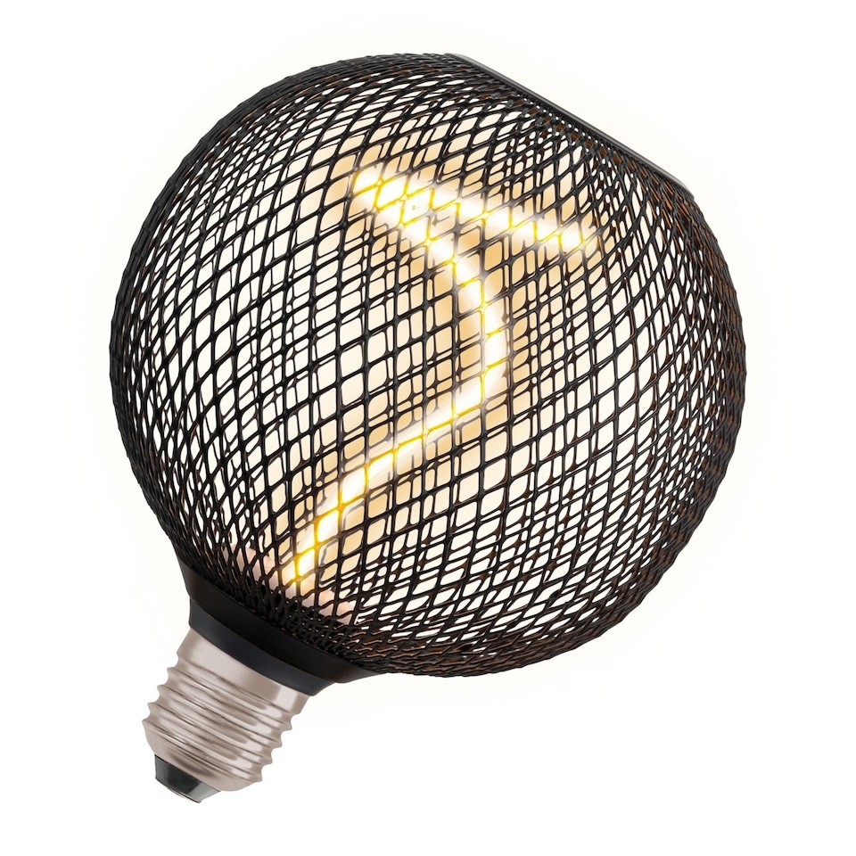 image 1 of Osram Decor LED Spiral Filament Globe Lamp 125 14 Black DIM 3.5W 818 E27