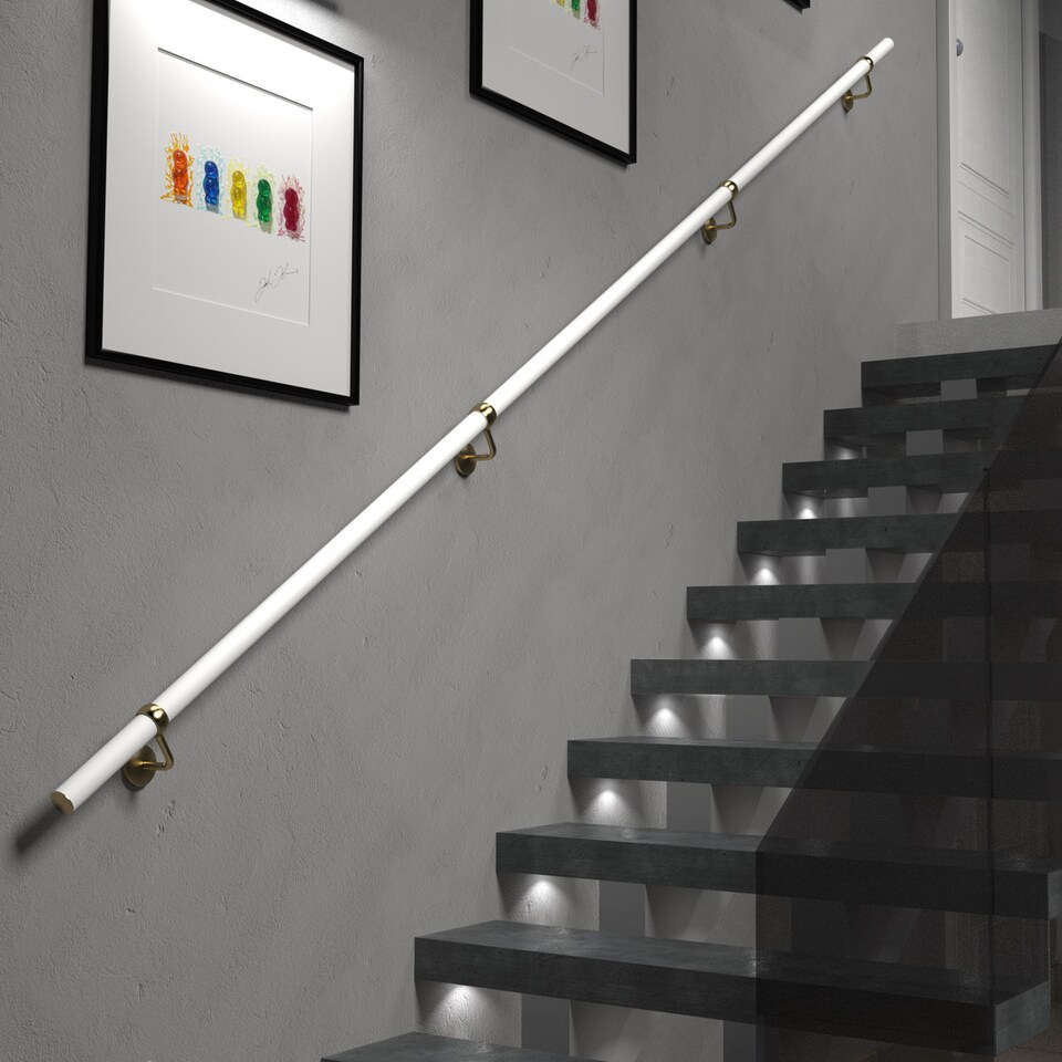 image 1 of Stiley Living Wall Mounted Handrail Kit, Banister System with Brackets and Fixings