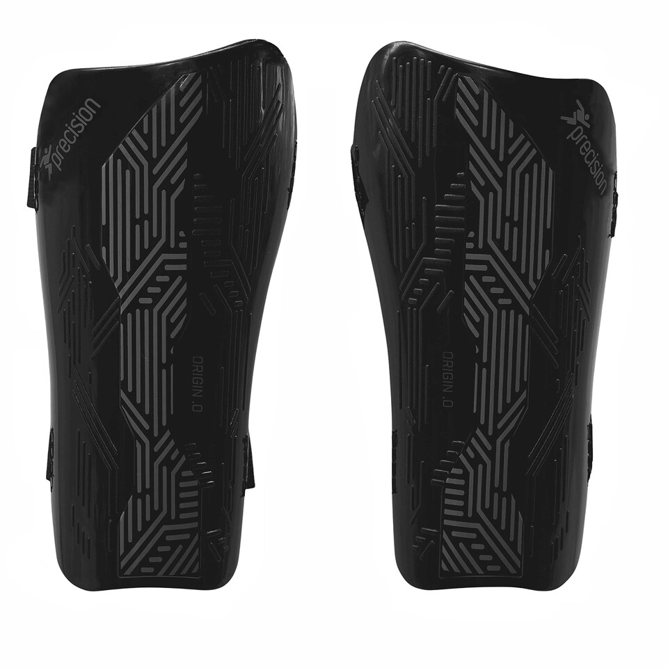Precision Origin.0 Strap Shin Guards - Black/Black - XSmall - PRA217XSB - Black/Black - XSmall - PRA217XSB
