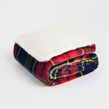 OHS Oxford Flannel Fleece Check Printed Throw Blanket, 130x160cm - Red