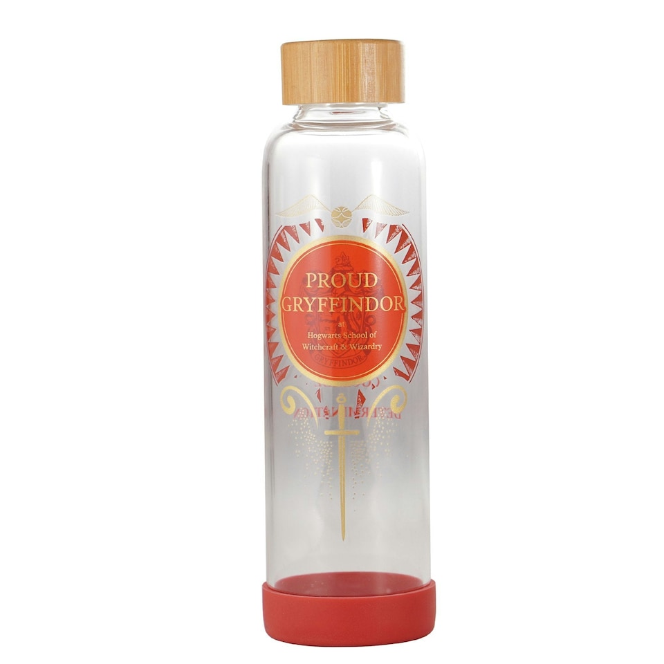 image 1 of Water Bottle Glass (500ml) - Harry Potter (Proud Gryffindor)