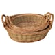 image 2 of Set of 3 Two Tone Green Oval with Handles Willow Trays | Brown | Brown | Set of 3