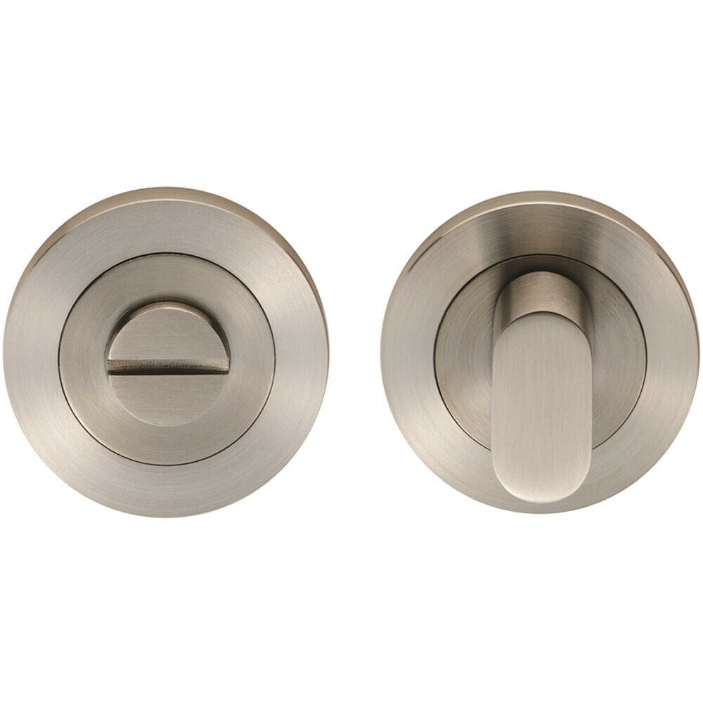Loops Round Thumbturn Lock & Release Concealed Fix Rose Satin Stainless Steel in Metallics